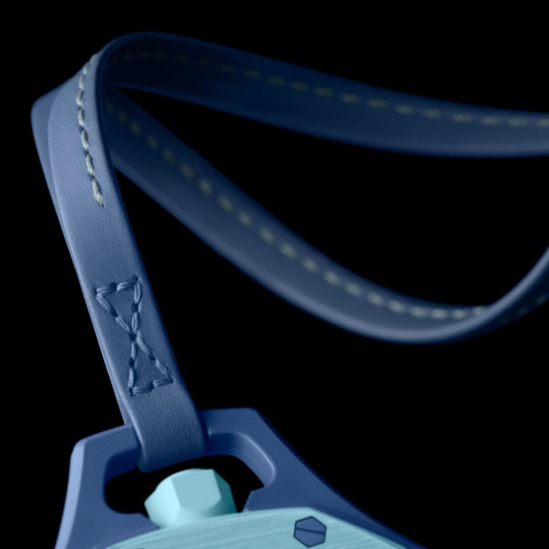 Swatch Royal Pop bioceramic click lanyard attachments in three colorways alongside an Ocho Negro pocket watch
